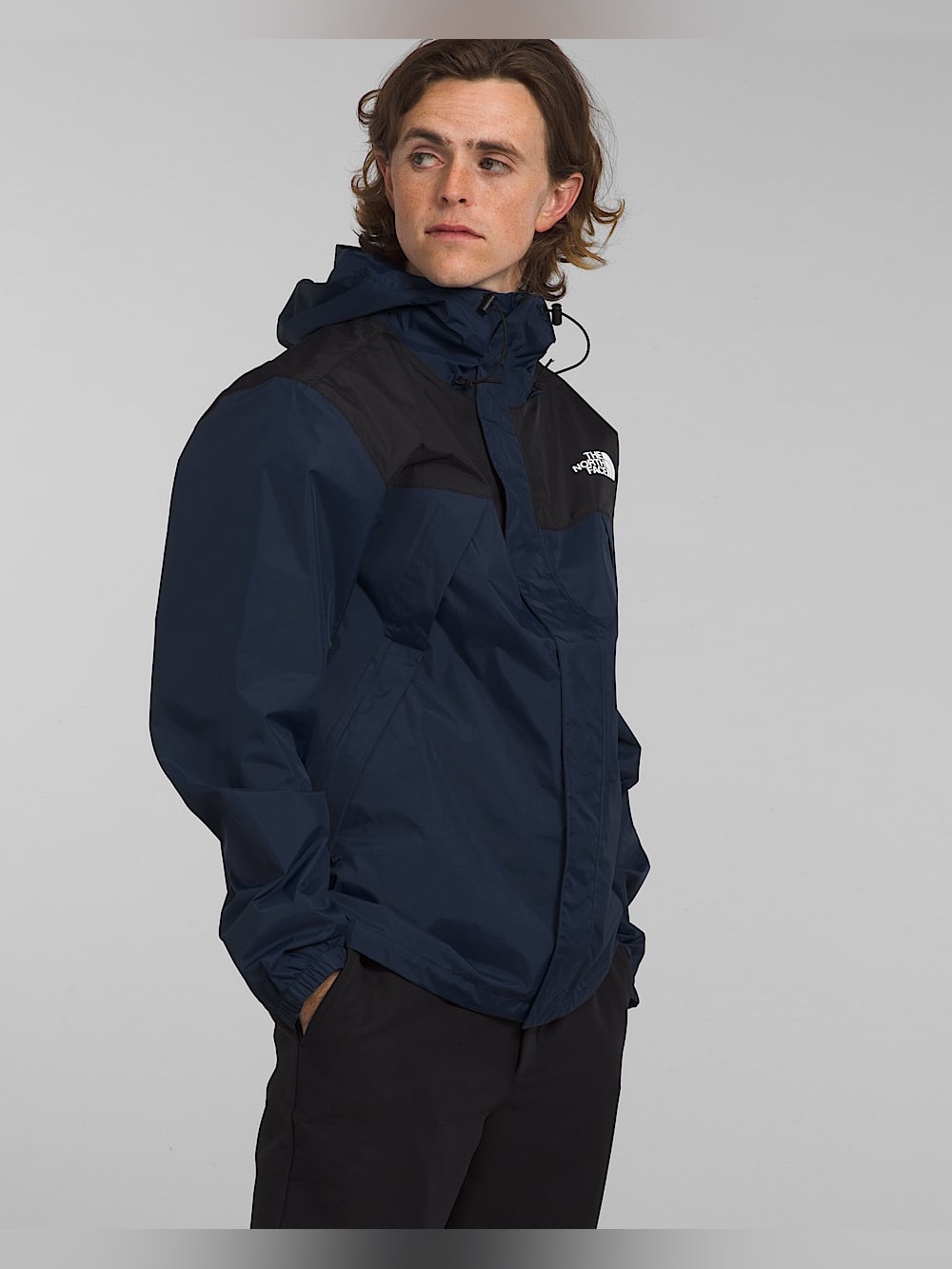 The North Face Antora Jacket Size L Men's Navy and Black Waterproof